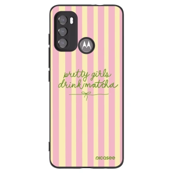 Picasee silikónový čierny obal pre Motorola Moto G60 - Pretty matcha