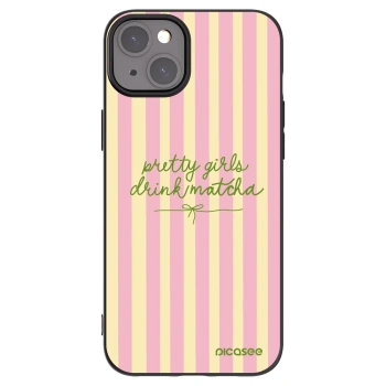 Picasee silikónový čierny obal pre Apple iPhone 15 Plus - Pretty matcha