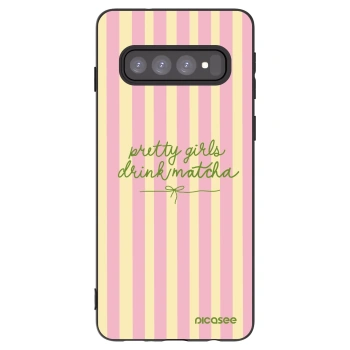Picasee silikónový čierny obal pre Samsung Galaxy S10 G973 - Pretty matcha