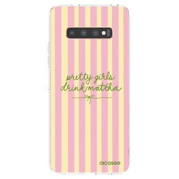 Picasee silikónový prehľadný obal pre Samsung Galaxy S10 Plus G975 - Pretty matcha