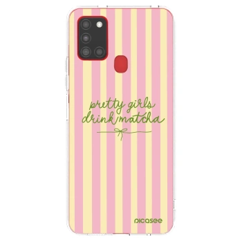 Picasee silikónový prehľadný obal pre Samsung Galaxy A21s - Pretty matcha