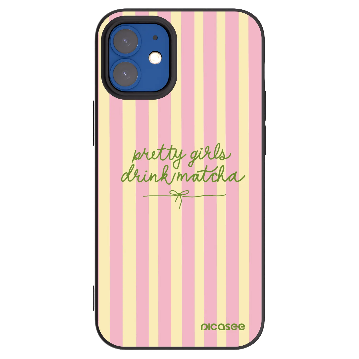 Picasee silikónový čierny obal pre Apple iPhone 12 mini - Pretty matcha