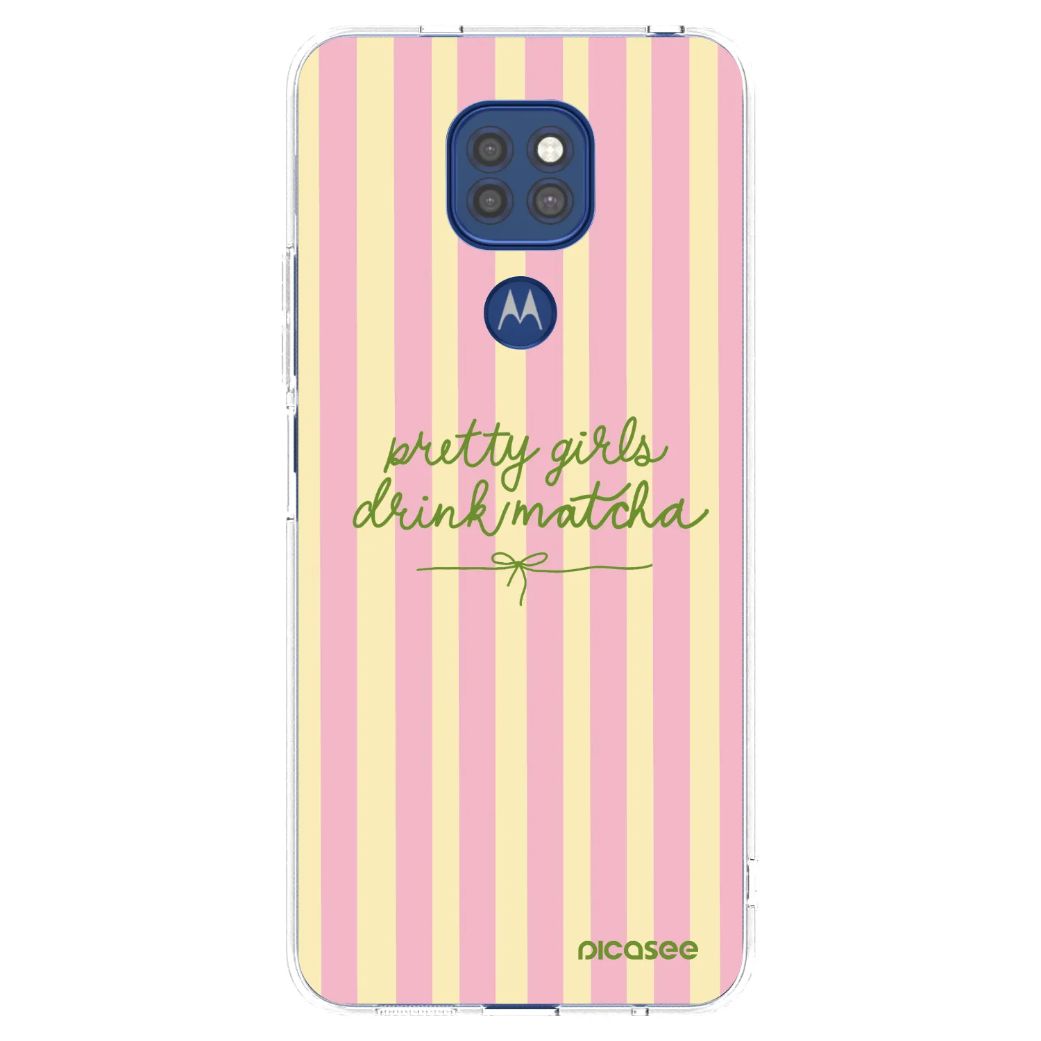 Picasee silikónový prehľadný obal pre Motorola Moto G9 Play - Pretty matcha