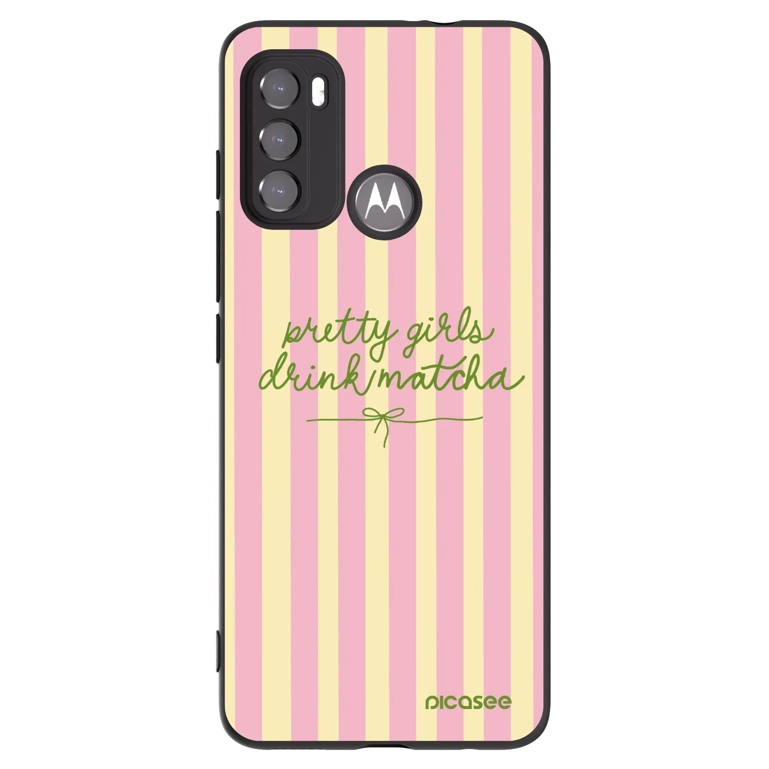 Picasee silikónový čierny obal pre Motorola Moto G60 - Pretty matcha