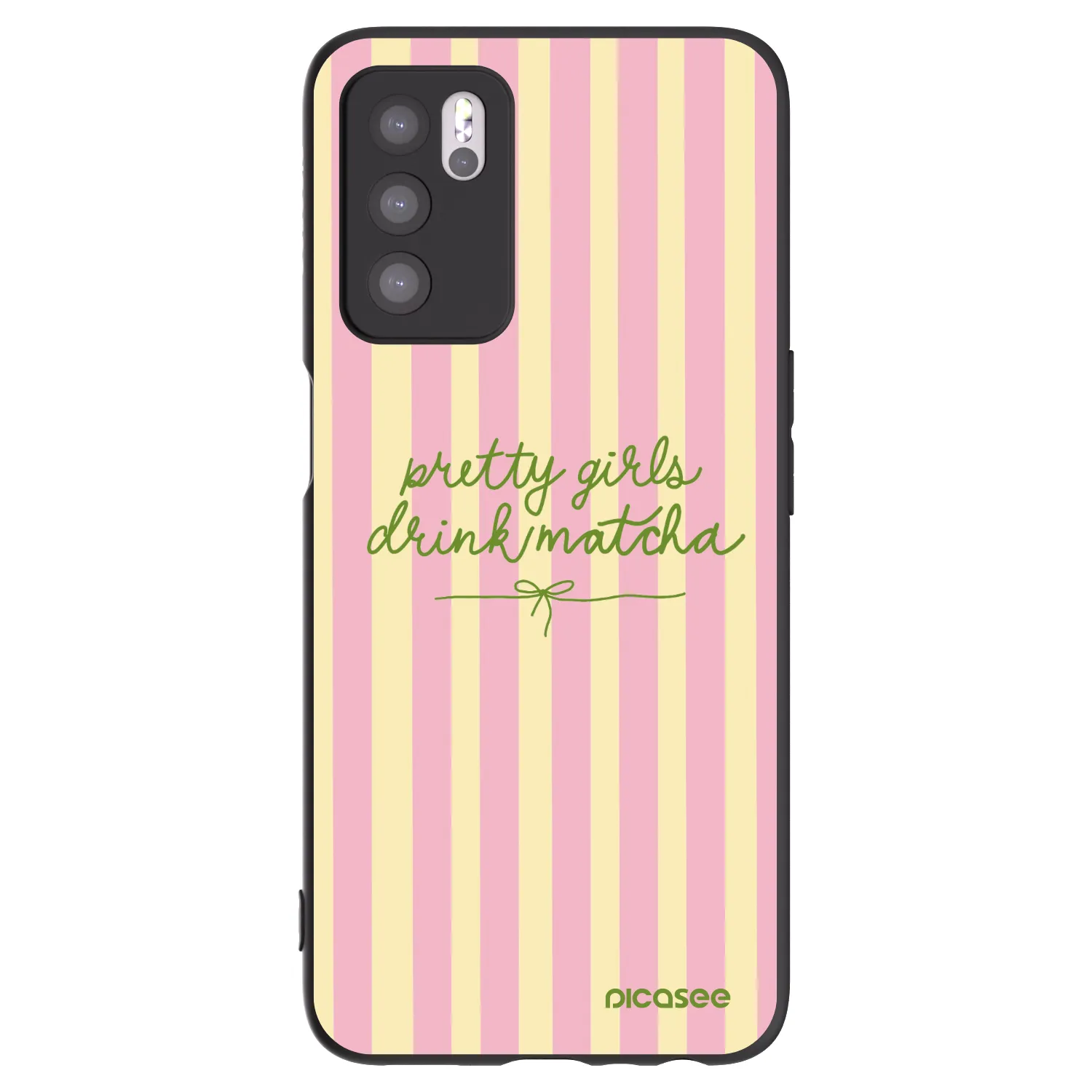 Picasee silikónový čierny obal pre OPPO A16s - Pretty matcha