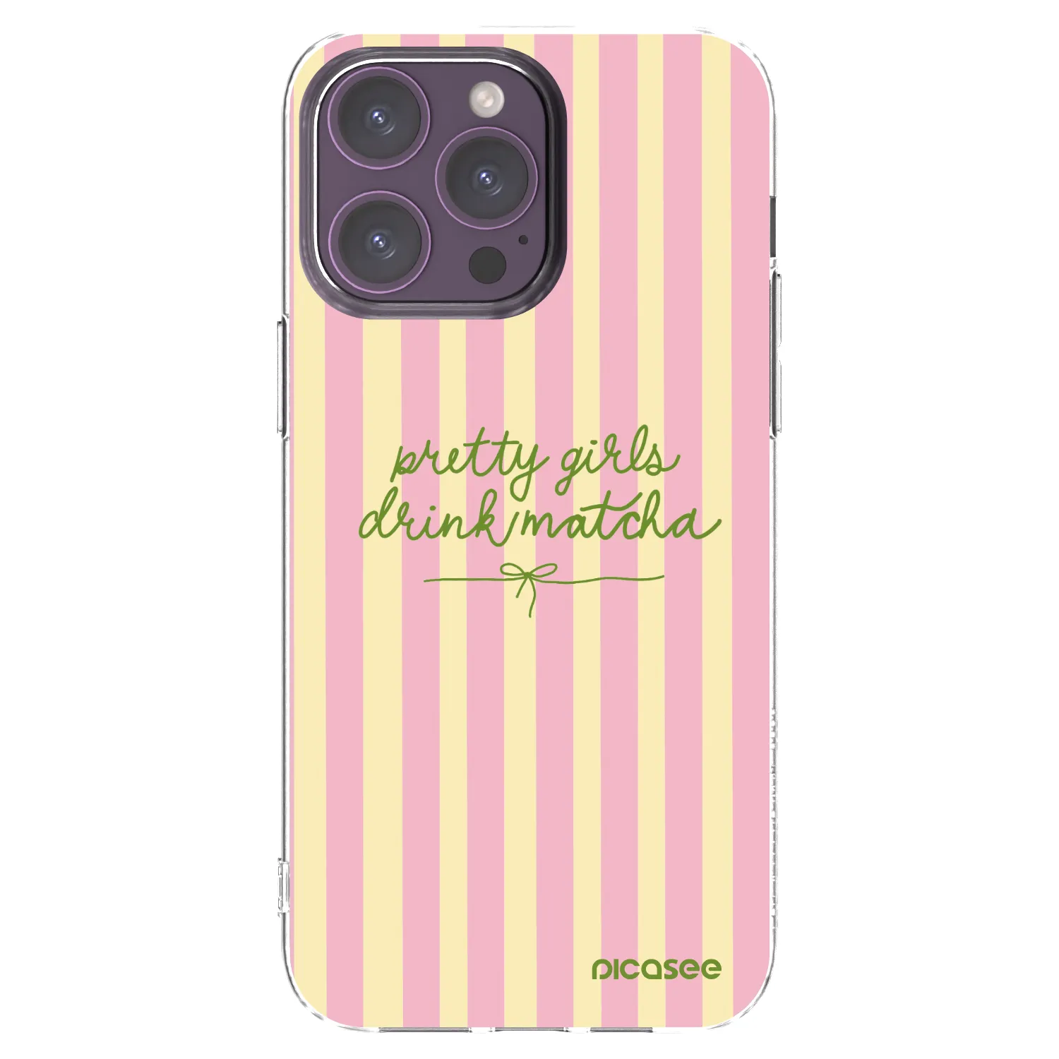 Picasee silikónový prehľadný obal pre Apple iPhone 14 Pro Max - Pretty matcha