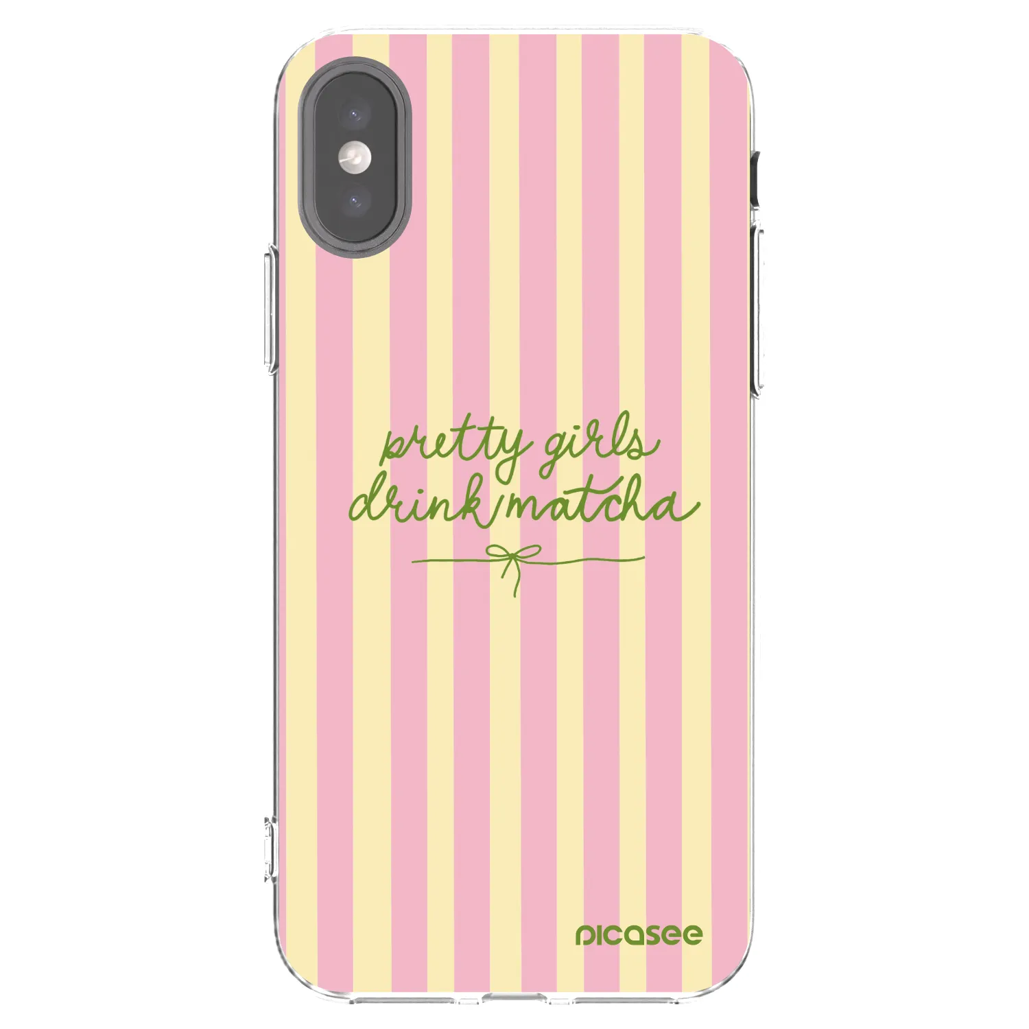 Picasee silikónový prehľadný obal pre Apple iPhone X/XS - Pretty matcha