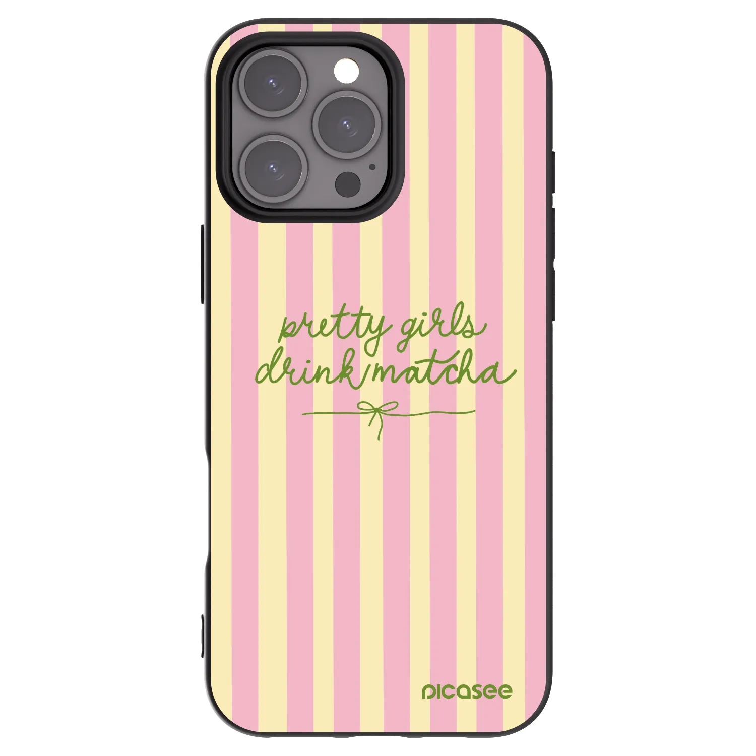 Picasee silikónový čierny obal pre Apple iPhone 16 Pro Max - Pretty matcha