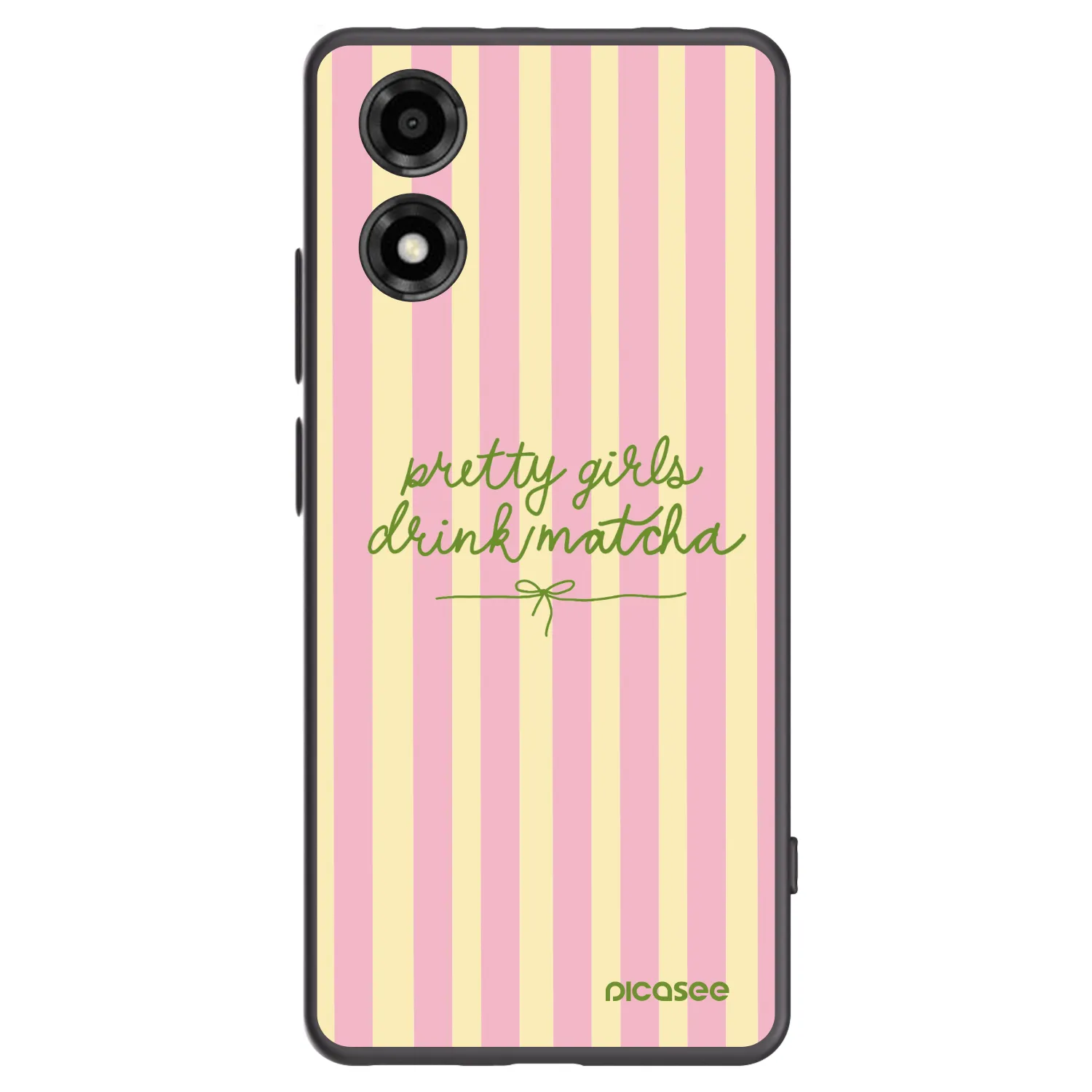 Picasee silikónový čierny obal pre Motorola Moto E14 - Pretty matcha