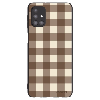 Obal pre Samsung Galaxy M31s - Brown grid