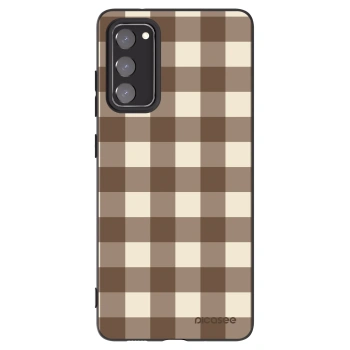 Picasee silikónový čierny obal pre Samsung Galaxy S20 FE - Brown grid