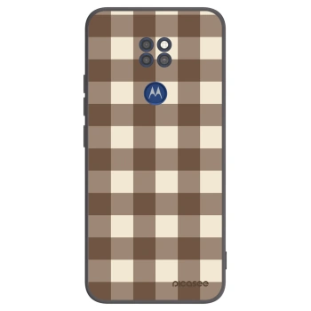 Obal pre Motorola Moto G9 Play - Brown grid