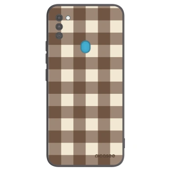 Obal pre Samsung Galaxy M11 - Brown grid