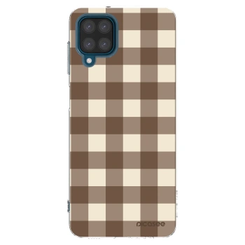 Picasee silikónový prehľadný obal pre Samsung Galaxy A12 A125F - Brown grid