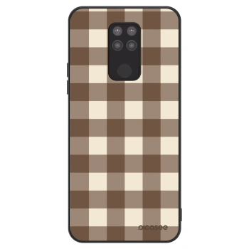 Obal pre Xiaomi Redmi Note 9 - Brown grid