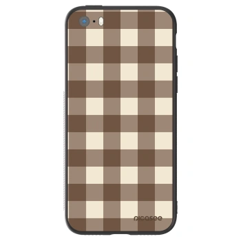 Obal pre Apple iPhone 5/5S/SE - Brown grid
