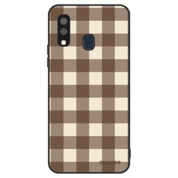 Obal pre Samsung Galaxy A40 A405F - Brown grid