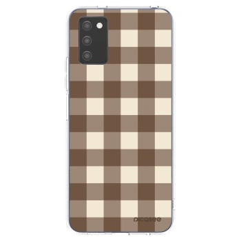 Obal pre Samsung Galaxy A02s A025G - Brown grid