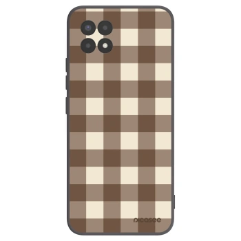 Picasee silikónový čierny obal pre Realme 8i - Brown grid