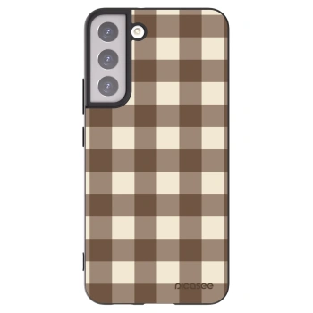 Picasee silikónový čierny obal pre Samsung Galaxy S22+ 5G - Brown grid