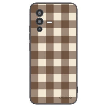 Picasee silikónový čierny obal pre Vivo V23 5G - Brown grid