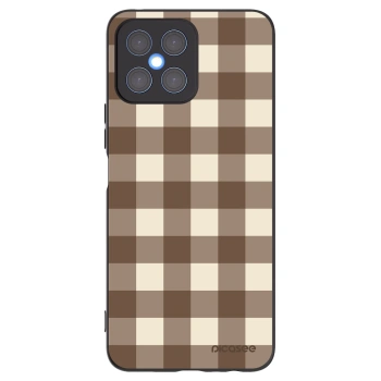 Picasee silikónový čierny obal pre Honor X8 4G - Brown grid