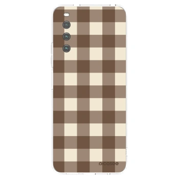 Obal pre Sony Xperia 10 IV 5G - Brown grid