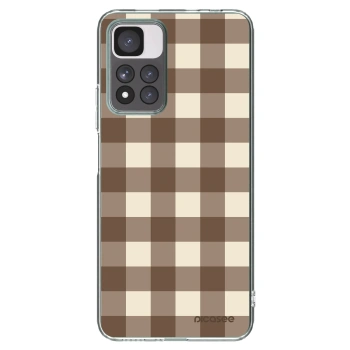 Picasee silikónový prehľadný obal pre Xiaomi Redmi Note 11 Pro+ 5G - Brown grid