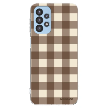 Picasee silikónový prehľadný obal pre Samsung Galaxy A23 A235F 4G - Brown grid