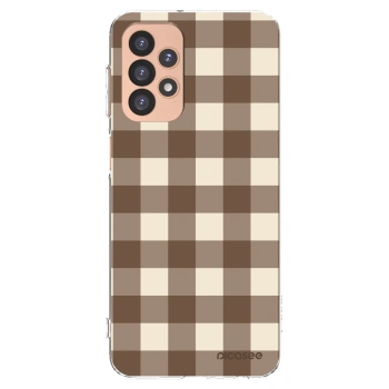 Picasee silikónový prehľadný obal pre Samsung Galaxy A23 A236B 5G - Brown grid