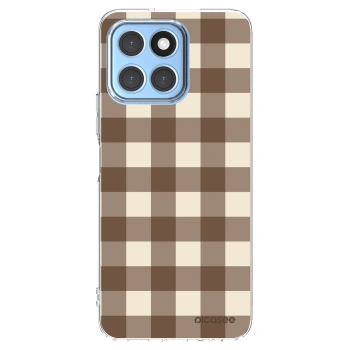 Picasee silikónový prehľadný obal pre Honor X6 - Brown grid