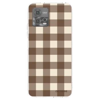 Picasee silikónový prehľadný obal pre Motorola Moto G72 - Brown grid