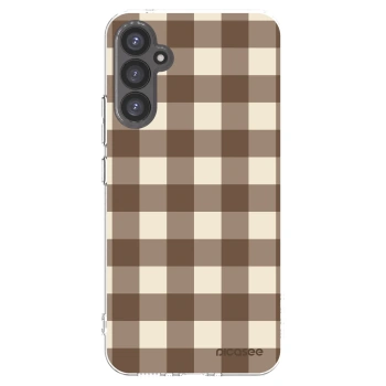 Picasee silikónový prehľadný obal pre Samsung Galaxy A34 5G A346B - Brown grid