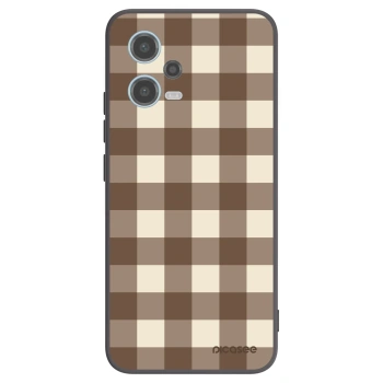 Picasee silikónový čierny obal pre Xiaomi Redmi Note 12 5G - Brown grid