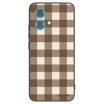 Picasee silikónový čierny obal pre Motorola Edge 40 Neo - Brown grid
