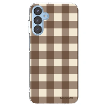 Picasee silikónový prehľadný obal pre Samsung Galaxy A15 A156B 5G - Brown grid