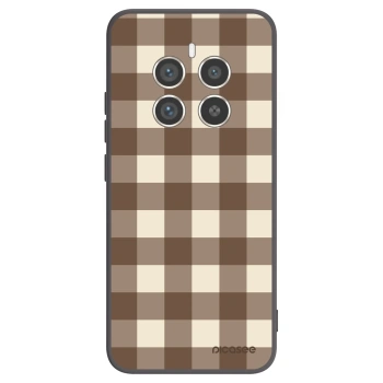 Picasee silikónový čierny obal pre Realme 12 Pro 5G - Brown grid