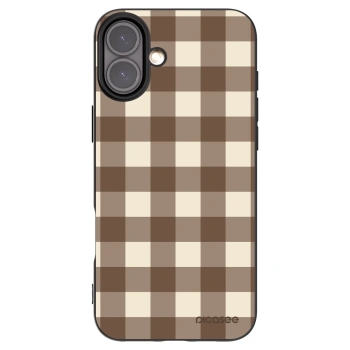 Picasee silikónový čierny obal pre Apple iPhone 16 Plus - Brown grid