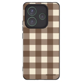 Picasee silikónový čierny obal pre Xiaomi Redmi Note 14 5G - Brown grid