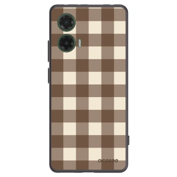 Picasee silikónový čierny obal pre Motorola Moto G35 5G - Brown grid