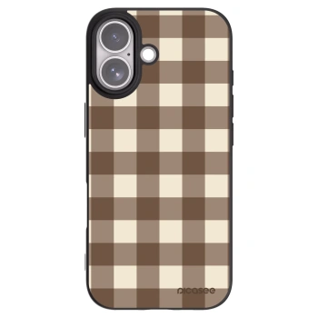 Picasee silikónový čierny obal pre Apple iPhone 17 - Brown grid