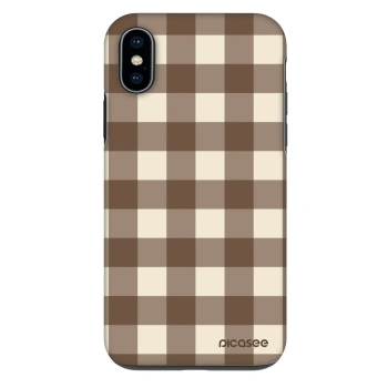 Obal pre Apple iPhone X/XS - Brown grid