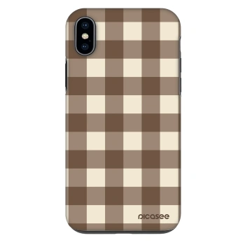 Obal pre Apple iPhone XS Max - Brown grid
