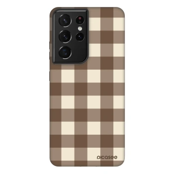 Obal pre Samsung Galaxy S21 Ultra 5G G998B - Brown grid