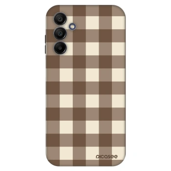 Picasee Fashion Case pre Samsung Galaxy A15 A155F 4G - Brown grid