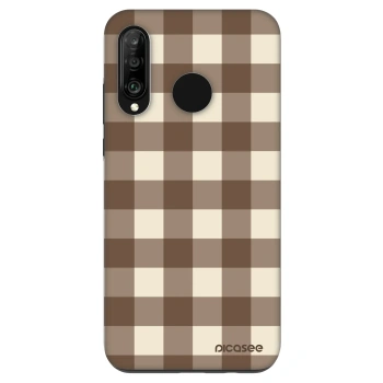 Obal pre Huawei P30 Lite - Brown grid