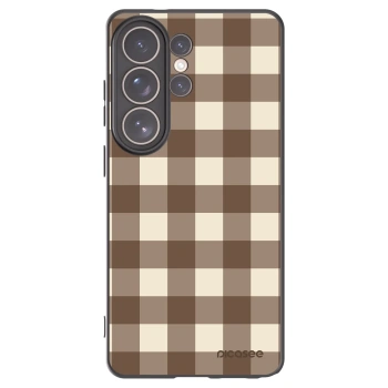 Picasee silikónový čierny obal pre Samsung Galaxy S26 Ultra - Brown grid