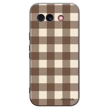 Picasee silikónový čierny obal pre Google Pixel 10a - Brown grid