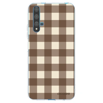 Picasee silikónový prehľadný obal pre Huawei Nova 5T - Brown grid