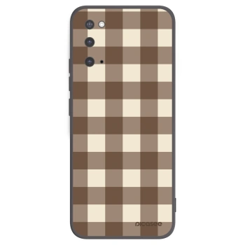 Picasee silikónový čierny obal pre Samsung Galaxy S20 G980F - Brown grid